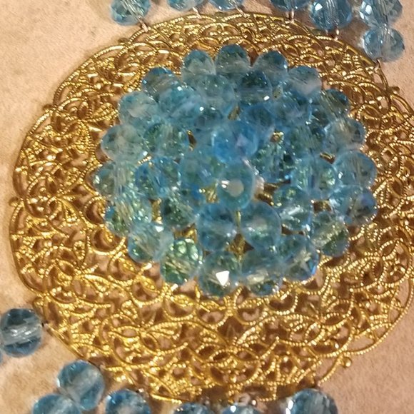 STUNNING 3 PIECE STATEMENT SET VIVID BLUE HANDMADE - Picture 6 of 10